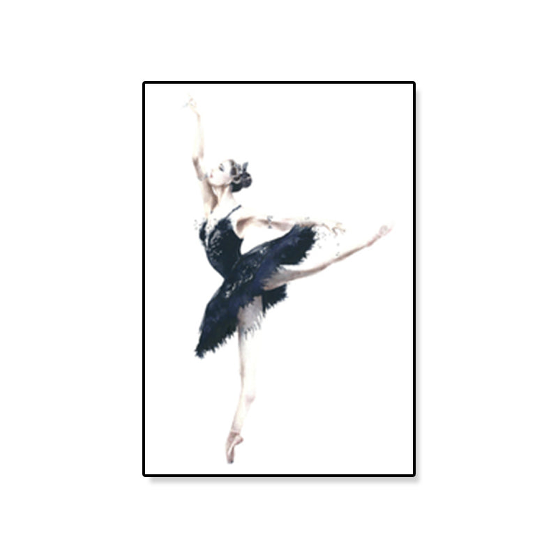 Pastel Drawing Ballet Girl Canvas Dance Nordic Textured Wall Art Print for Bedroom Clearhalo 'Arts' 'Canvas Art' 1899664