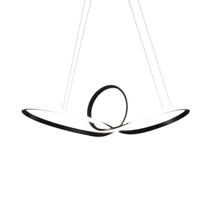 Minimalist Cycle Chandelier Pendant Acrylic Restaurant LED Hanging Light in Warm/White Light, Black/White Clearhalo 'Ceiling Lights' 'Chandeliers' 'Modern Chandeliers' 'Modern' Lighting' 1899675