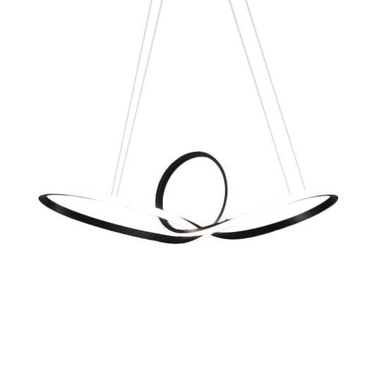 Minimalist Cycle Chandelier Pendant Acrylic Restaurant LED Hanging Light in Warm/White Light, Black/White Clearhalo 'Ceiling Lights' 'Chandeliers' 'Modern Chandeliers' 'Modern' Lighting' 1899675