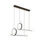 Linear and Ring Island Lighting Minimalistic Iron 1/2-Head Black LED Hanging Light Fixture Clearhalo 'Ceiling Lights' 'Island Lights' Lighting' 1899856