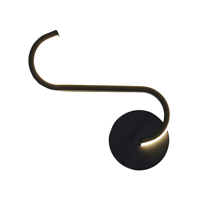 Parallel Rod/Twisted/Arched LED Sconce Minimalist Metal Black Wall Mounted Lamp in Warm/White Light for Hotel Clearhalo 'Cast Iron' 'Glass' 'Industrial' 'Modern wall lights' 'Modern' 'Tiffany' 'Traditional wall lights' 'Wall Lamps & Sconces' 'Wall Lights' Lighting' 1899874