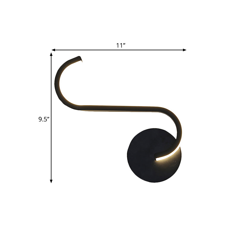 Parallel Rod/Twisted/Arched LED Sconce Minimalist Metal Black Wall Mounted Lamp in Warm/White Light for Hotel Clearhalo 'Cast Iron' 'Glass' 'Industrial' 'Modern wall lights' 'Modern' 'Tiffany' 'Traditional wall lights' 'Wall Lamps & Sconces' 'Wall Lights' Lighting' 1899875