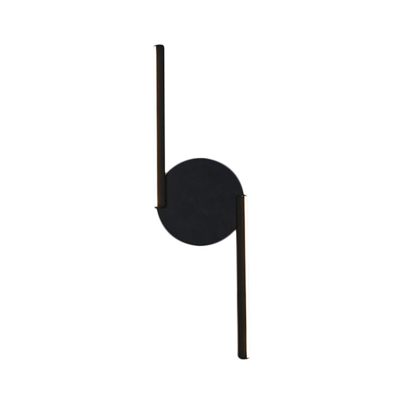 Parallel Rod/Twisted/Arched LED Sconce Minimalist Metal Black Wall Mounted Lamp in Warm/White Light for Hotel Clearhalo 'Cast Iron' 'Glass' 'Industrial' 'Modern wall lights' 'Modern' 'Tiffany' 'Traditional wall lights' 'Wall Lamps & Sconces' 'Wall Lights' Lighting' 1899879