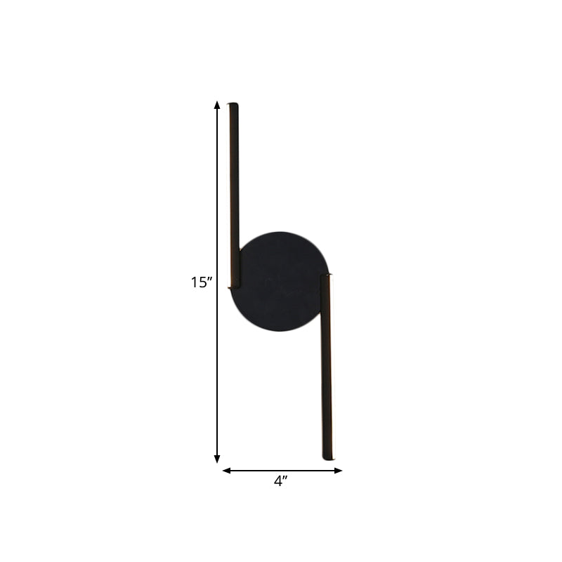 Parallel Rod/Twisted/Arched LED Sconce Minimalist Metal Black Wall Mounted Lamp in Warm/White Light for Hotel Clearhalo 'Cast Iron' 'Glass' 'Industrial' 'Modern wall lights' 'Modern' 'Tiffany' 'Traditional wall lights' 'Wall Lamps & Sconces' 'Wall Lights' Lighting' 1899880