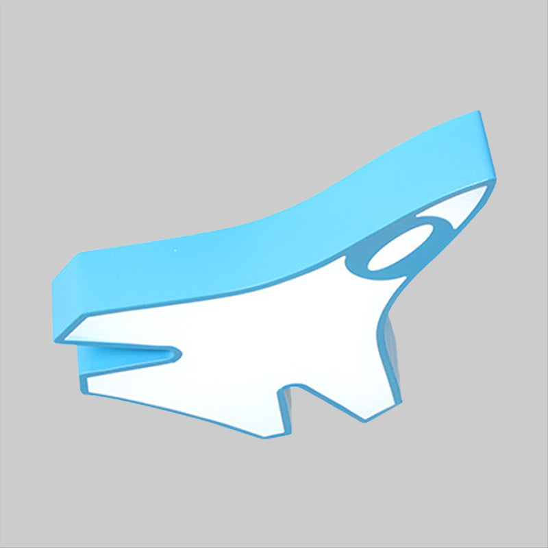 Acrylic Airplane Flush Lamp Minimalist LED Ceiling Mounted Fixture in Red/Yellow/Blue, Warm/White Light Clearhalo 'Ceiling Lights' 'Close To Ceiling Lights' 'Close to ceiling' 'Flush mount' Lighting' 1899948