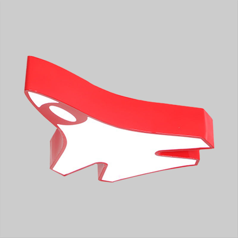 Acrylic Airplane Flush Lamp Minimalist LED Ceiling Mounted Fixture in Red/Yellow/Blue, Warm/White Light Clearhalo 'Ceiling Lights' 'Close To Ceiling Lights' 'Close to ceiling' 'Flush mount' Lighting' 1899953