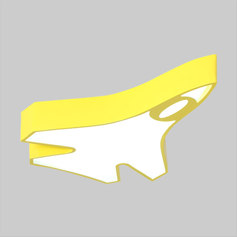 Acrylic Airplane Flush Lamp Minimalist LED Ceiling Mounted Fixture in Red/Yellow/Blue, Warm/White Light Clearhalo 'Ceiling Lights' 'Close To Ceiling Lights' 'Close to ceiling' 'Flush mount' Lighting' 1899957