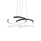 Dining Room LED Chandelier Minimalist Black/White Drop Lamp with Double C Acrylic Shade, Warm/White Light Clearhalo 'Ceiling Lights' 'Chandeliers' 'Modern Chandeliers' 'Modern' Lighting' 1899985