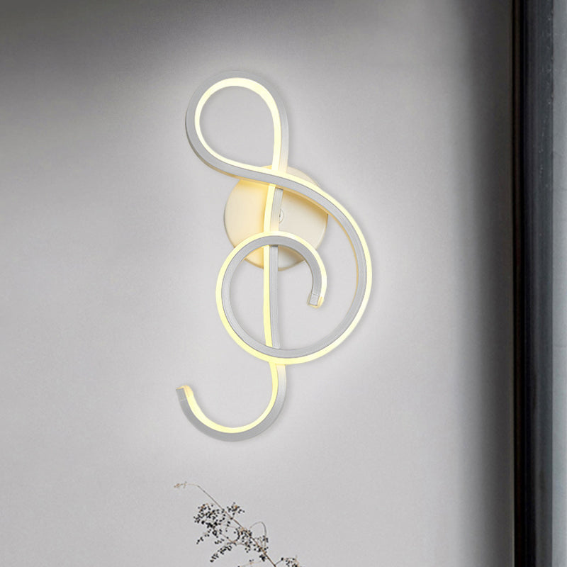 Nordic LED Wall Sconce White Snaking/Musical Note/Entwining Wall Mount Light with Acrylic Shade for Living Room Grey B Clearhalo 'Cast Iron' 'Glass' 'Industrial' 'Modern wall lights' 'Modern' 'Tiffany' 'Traditional wall lights' 'Wall Lamps & Sconces' 'Wall Lights' Lighting' 1900008