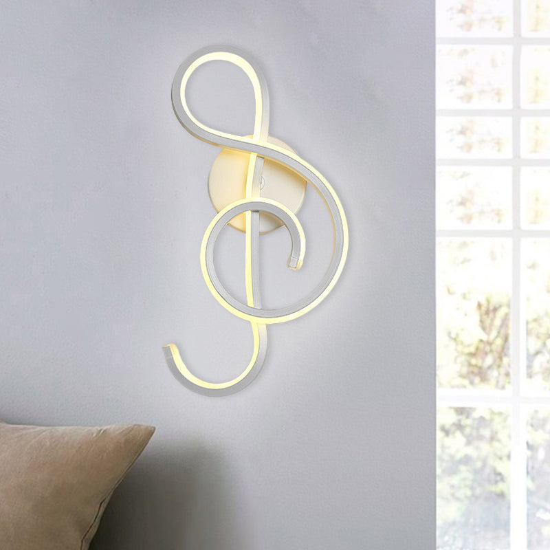 Nordic LED Wall Sconce White Snaking/Musical Note/Entwining Wall Mount Light with Acrylic Shade for Living Room Clearhalo 'Cast Iron' 'Glass' 'Industrial' 'Modern wall lights' 'Modern' 'Tiffany' 'Traditional wall lights' 'Wall Lamps & Sconces' 'Wall Lights' Lighting' 1900009