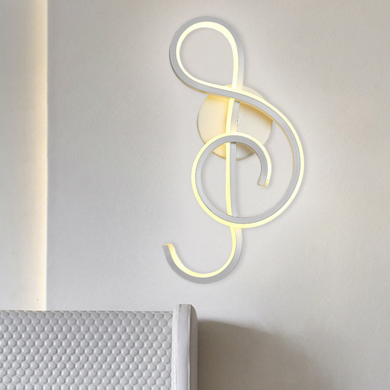 Nordic LED Wall Sconce White Snaking/Musical Note/Entwining Wall Mount Light with Acrylic Shade for Living Room Clearhalo 'Cast Iron' 'Glass' 'Industrial' 'Modern wall lights' 'Modern' 'Tiffany' 'Traditional wall lights' 'Wall Lamps & Sconces' 'Wall Lights' Lighting' 1900010