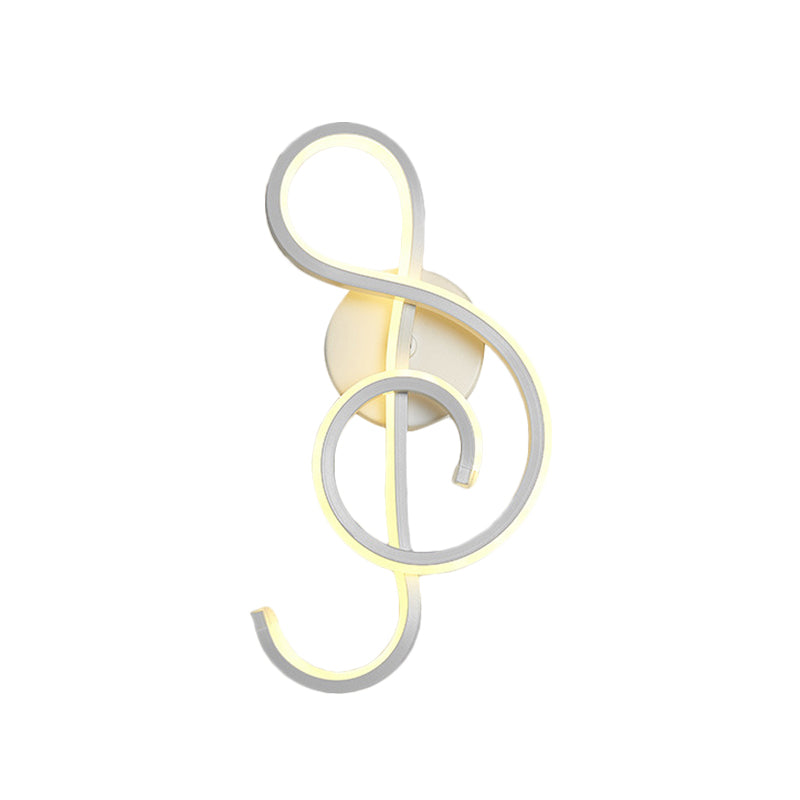 Nordic LED Wall Sconce White Snaking/Musical Note/Entwining Wall Mount Light with Acrylic Shade for Living Room Clearhalo 'Cast Iron' 'Glass' 'Industrial' 'Modern wall lights' 'Modern' 'Tiffany' 'Traditional wall lights' 'Wall Lamps & Sconces' 'Wall Lights' Lighting' 1900011