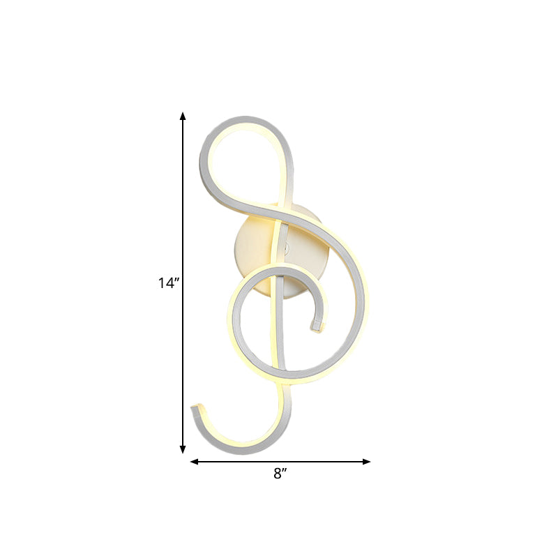 Nordic LED Wall Sconce White Snaking/Musical Note/Entwining Wall Mount Light with Acrylic Shade for Living Room Clearhalo 'Cast Iron' 'Glass' 'Industrial' 'Modern wall lights' 'Modern' 'Tiffany' 'Traditional wall lights' 'Wall Lamps & Sconces' 'Wall Lights' Lighting' 1900012