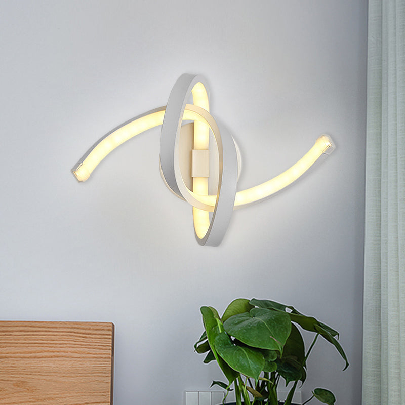 Nordic LED Wall Sconce White Snaking/Musical Note/Entwining Wall Mount Light with Acrylic Shade for Living Room Grey C Clearhalo 'Cast Iron' 'Glass' 'Industrial' 'Modern wall lights' 'Modern' 'Tiffany' 'Traditional wall lights' 'Wall Lamps & Sconces' 'Wall Lights' Lighting' 1900013