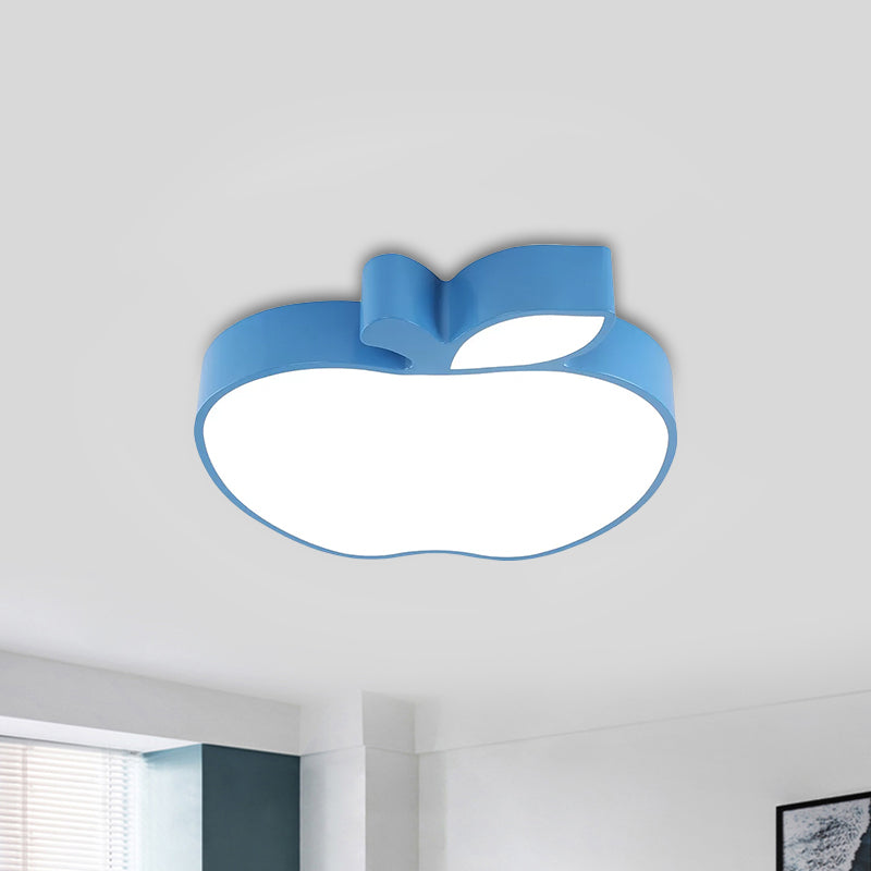 Kids LED Flush Mount Lamp with Acrylic Shade Red/Yellow/Blue Apple Flush Ceiling Light Fixture Blue Clearhalo 'Ceiling Lights' 'Close To Ceiling Lights' 'Close to ceiling' 'Flush mount' Lighting' 1900062