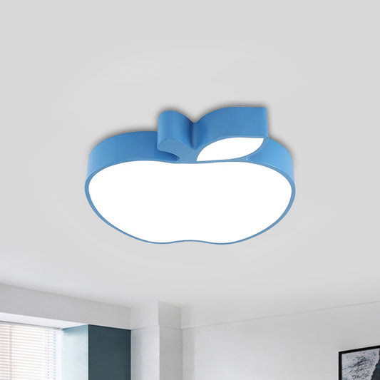 Kids LED Flush Mount Lamp with Acrylic Shade Red/Yellow/Blue Apple Flush Ceiling Light Fixture Blue Clearhalo 'Ceiling Lights' 'Close To Ceiling Lights' 'Close to ceiling' 'Flush mount' Lighting' 1900062