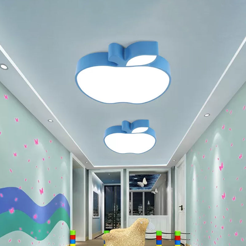 Kids LED Flush Mount Lamp with Acrylic Shade Red/Yellow/Blue Apple Flush Ceiling Light Fixture Clearhalo 'Ceiling Lights' 'Close To Ceiling Lights' 'Close to ceiling' 'Flush mount' Lighting' 1900063
