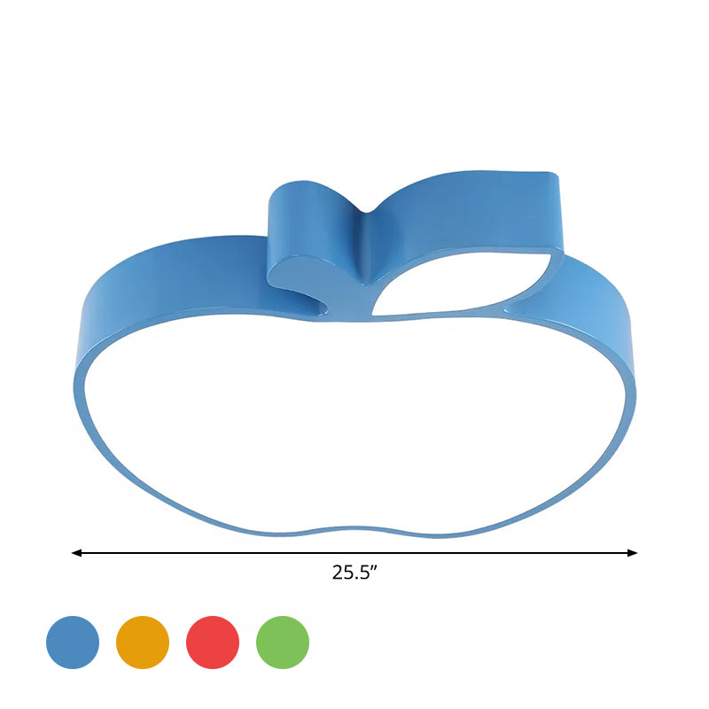 Kids LED Flush Mount Lamp with Acrylic Shade Red/Yellow/Blue Apple Flush Ceiling Light Fixture Clearhalo 'Ceiling Lights' 'Close To Ceiling Lights' 'Close to ceiling' 'Flush mount' Lighting' 1900065