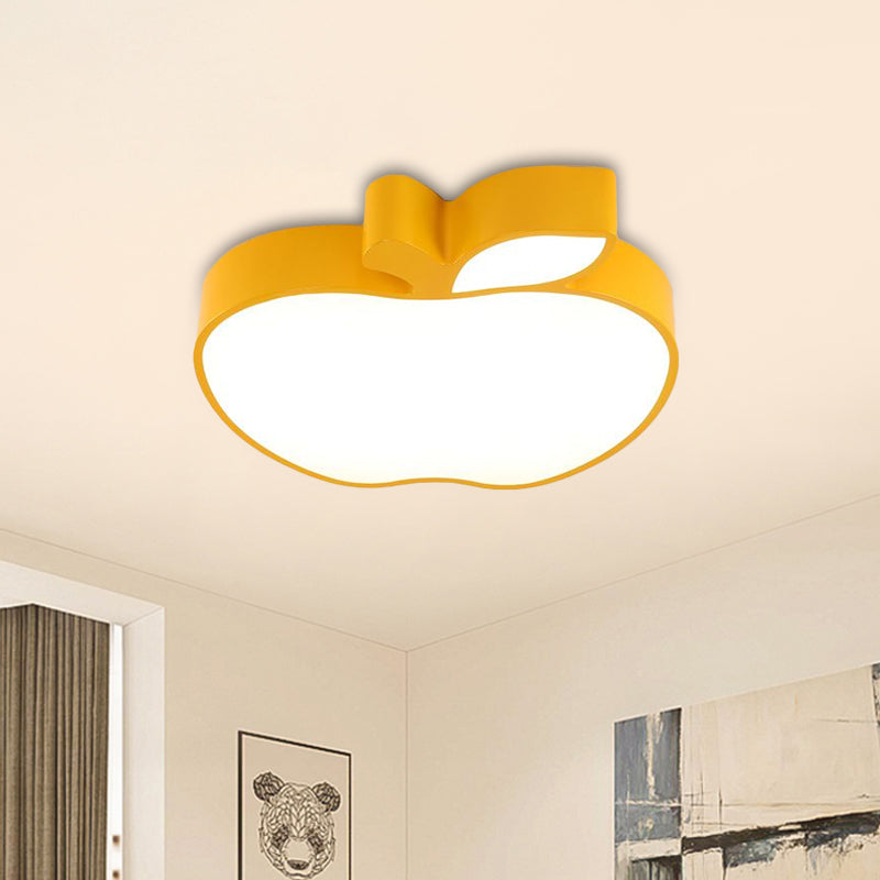 Kids LED Flush Mount Lamp with Acrylic Shade Red/Yellow/Blue Apple Flush Ceiling Light Fixture Clearhalo 'Ceiling Lights' 'Close To Ceiling Lights' 'Close to ceiling' 'Flush mount' Lighting' 1900067
