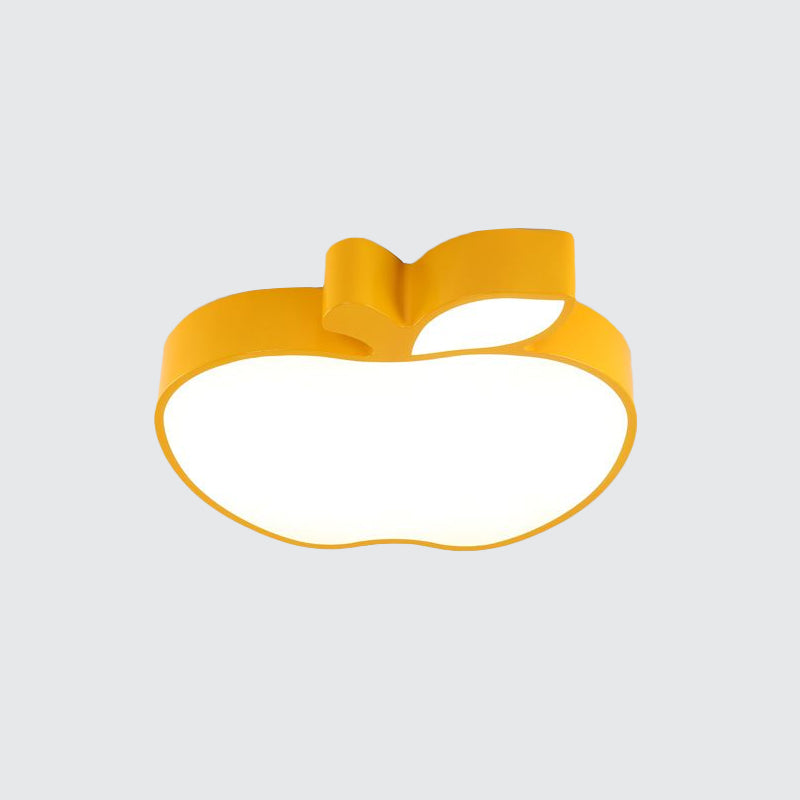 Kids LED Flush Mount Lamp with Acrylic Shade Red/Yellow/Blue Apple Flush Ceiling Light Fixture Clearhalo 'Ceiling Lights' 'Close To Ceiling Lights' 'Close to ceiling' 'Flush mount' Lighting' 1900069