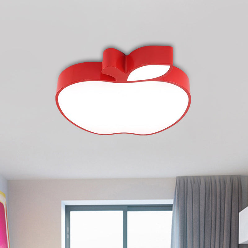 Kids LED Flush Mount Lamp with Acrylic Shade Red/Yellow/Blue Apple Flush Ceiling Light Fixture Clearhalo 'Ceiling Lights' 'Close To Ceiling Lights' 'Close to ceiling' 'Flush mount' Lighting' 1900071