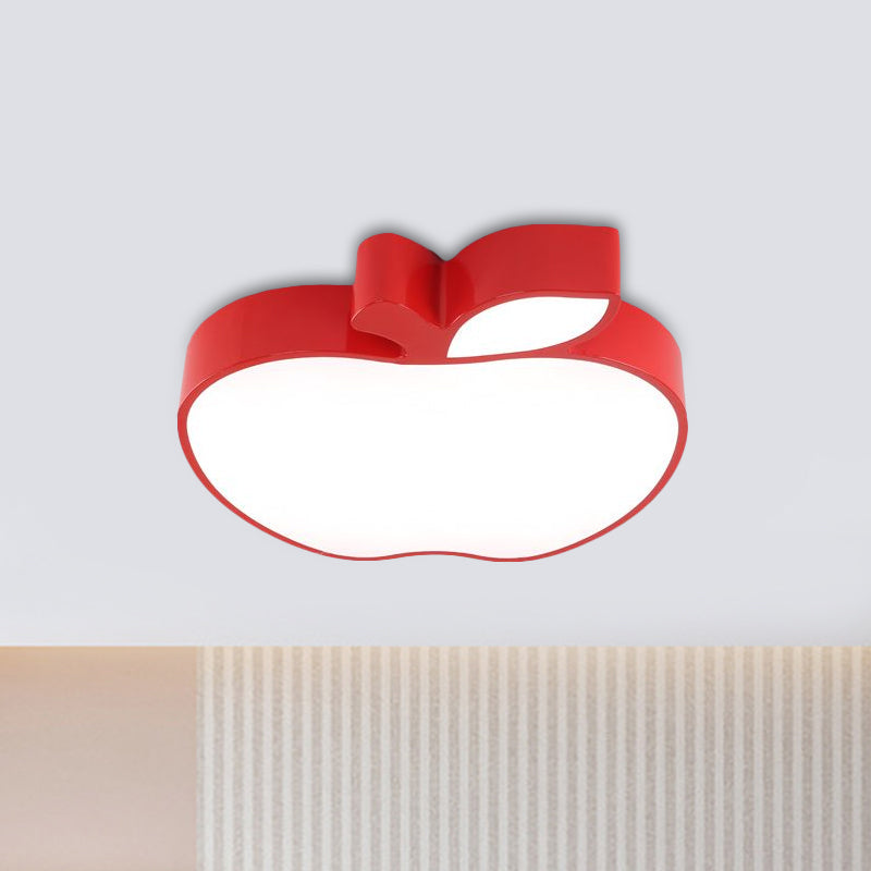 Kids LED Flush Mount Lamp with Acrylic Shade Red/Yellow/Blue Apple Flush Ceiling Light Fixture Clearhalo 'Ceiling Lights' 'Close To Ceiling Lights' 'Close to ceiling' 'Flush mount' Lighting' 1900072