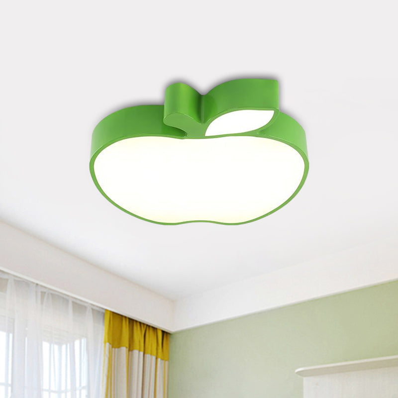 Kids LED Flush Mount Lamp with Acrylic Shade Red/Yellow/Blue Apple Flush Ceiling Light Fixture Clearhalo 'Ceiling Lights' 'Close To Ceiling Lights' 'Close to ceiling' 'Flush mount' Lighting' 1900075
