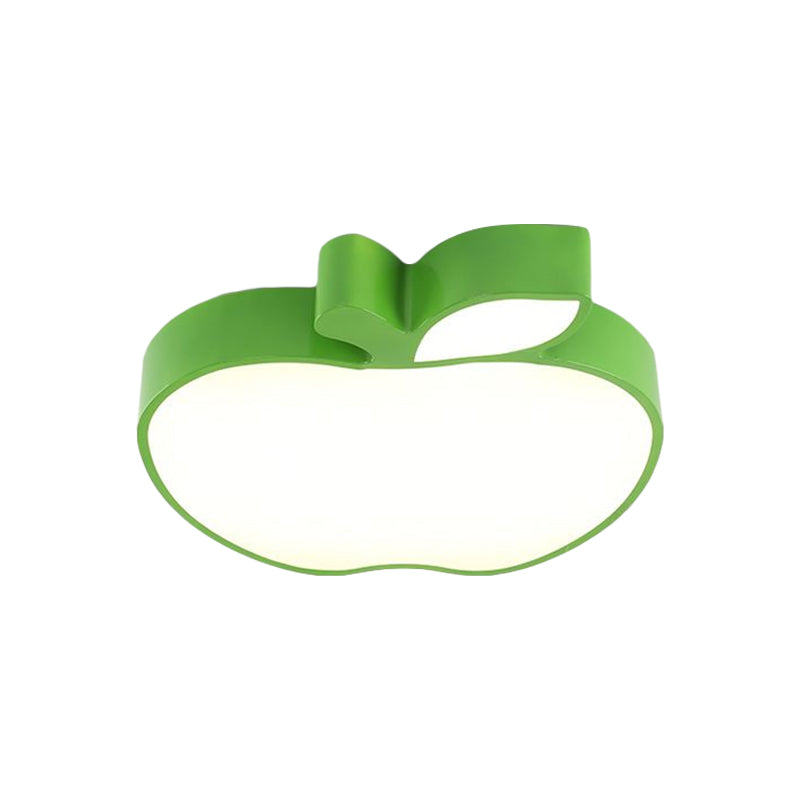 Kids LED Flush Mount Lamp with Acrylic Shade Red/Yellow/Blue Apple Flush Ceiling Light Fixture Clearhalo 'Ceiling Lights' 'Close To Ceiling Lights' 'Close to ceiling' 'Flush mount' Lighting' 1900076