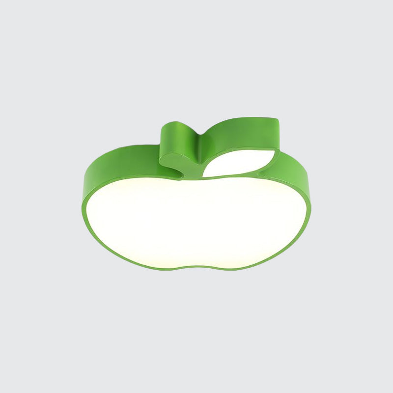 Kids LED Flush Mount Lamp with Acrylic Shade Red/Yellow/Blue Apple Flush Ceiling Light Fixture Clearhalo 'Ceiling Lights' 'Close To Ceiling Lights' 'Close to ceiling' 'Flush mount' Lighting' 1900077