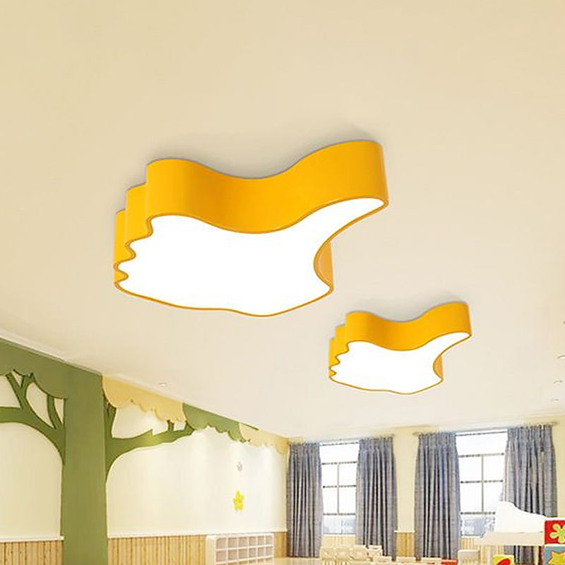Yellow Thumb-up Shape Ceiling Light Fixture Children Style LED Acrylic Flush Mount Lighting Clearhalo 'Ceiling Lights' 'Close To Ceiling Lights' 'Close to ceiling' 'Flush mount' Lighting' 1900079