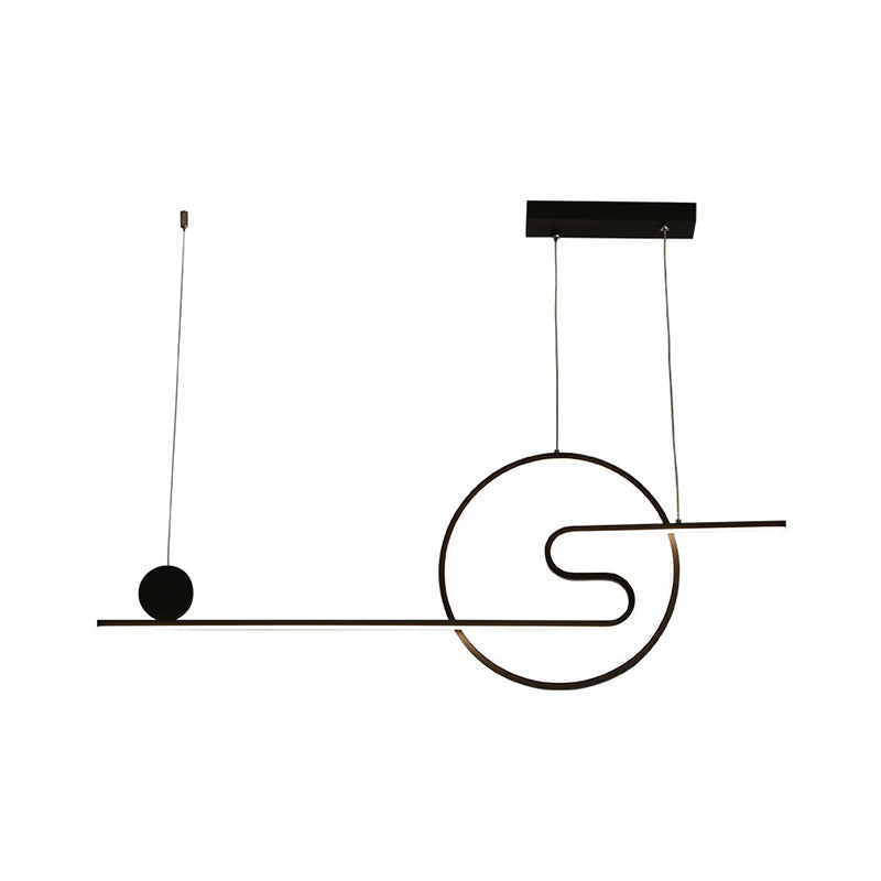 Sun and Cloud Design Drop Pendant Minimal Acrylic Dining Room Linear LED Island Light in Warm/White Light, Black/White/Gold Clearhalo 'Ceiling Lights' 'Island Lights' Lighting' 1900165