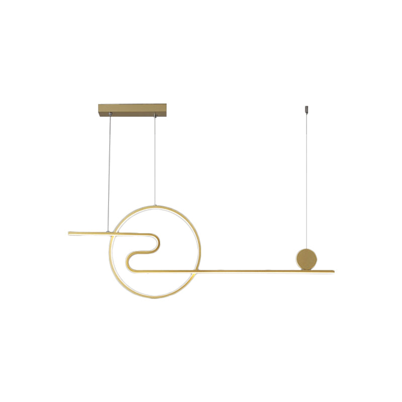 Sun and Cloud Design Drop Pendant Minimal Acrylic Dining Room Linear LED Island Light in Warm/White Light, Black/White/Gold Clearhalo 'Ceiling Lights' 'Island Lights' Lighting' 1900174