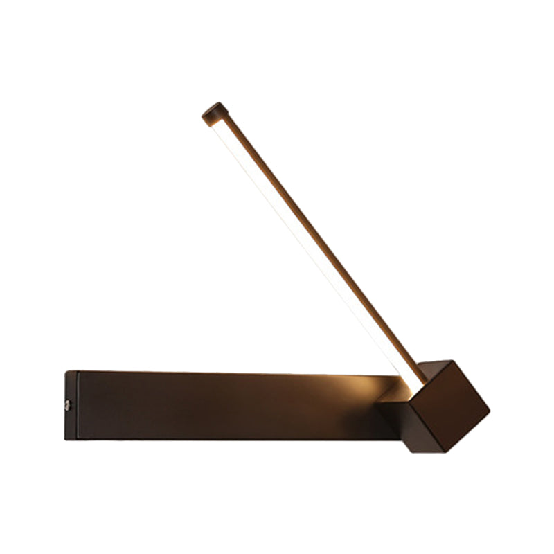 Black Slim Rod LED Wall Light Fixture Minimalist Aluminum Sconce Lamp in Warm/White Light Clearhalo 'Cast Iron' 'Glass' 'Industrial' 'Modern wall lights' 'Modern' 'Tiffany' 'Traditional wall lights' 'Wall Lamps & Sconces' 'Wall Lights' Lighting' 1900257