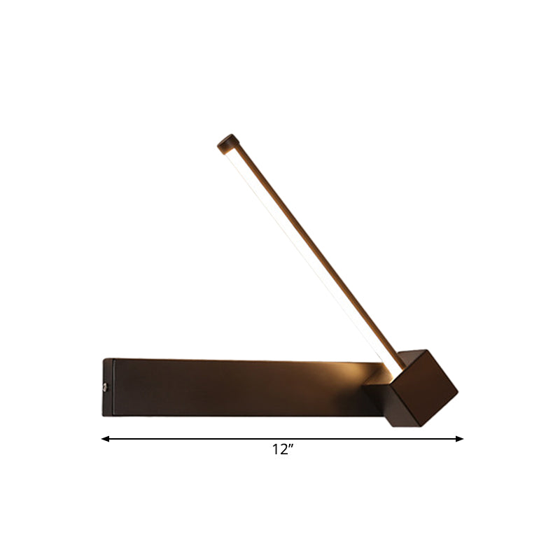 Black Slim Rod LED Wall Light Fixture Minimalist Aluminum Sconce Lamp in Warm/White Light Clearhalo 'Cast Iron' 'Glass' 'Industrial' 'Modern wall lights' 'Modern' 'Tiffany' 'Traditional wall lights' 'Wall Lamps & Sconces' 'Wall Lights' Lighting' 1900258