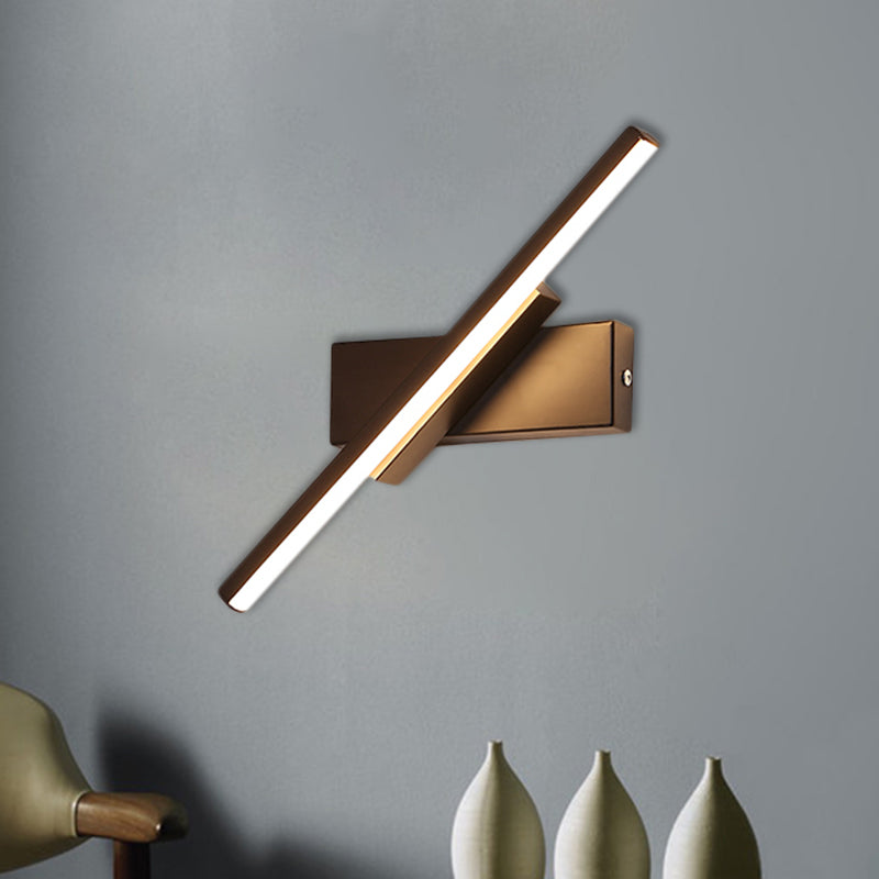 Black Slim Rod LED Wall Light Fixture Minimalist Aluminum Sconce Lamp in Warm/White Light Clearhalo 'Cast Iron' 'Glass' 'Industrial' 'Modern wall lights' 'Modern' 'Tiffany' 'Traditional wall lights' 'Wall Lamps & Sconces' 'Wall Lights' Lighting' 1900261