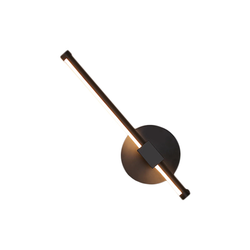 Black Slim Rod LED Wall Light Fixture Minimalist Aluminum Sconce Lamp in Warm/White Light Clearhalo 'Cast Iron' 'Glass' 'Industrial' 'Modern wall lights' 'Modern' 'Tiffany' 'Traditional wall lights' 'Wall Lamps & Sconces' 'Wall Lights' Lighting' 1900267