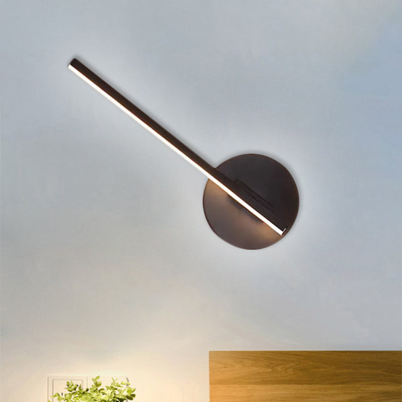 Black Slim Rod LED Wall Light Fixture Minimalist Aluminum Sconce Lamp in Warm/White Light Black D Clearhalo 'Cast Iron' 'Glass' 'Industrial' 'Modern wall lights' 'Modern' 'Tiffany' 'Traditional wall lights' 'Wall Lamps & Sconces' 'Wall Lights' Lighting' 1900269