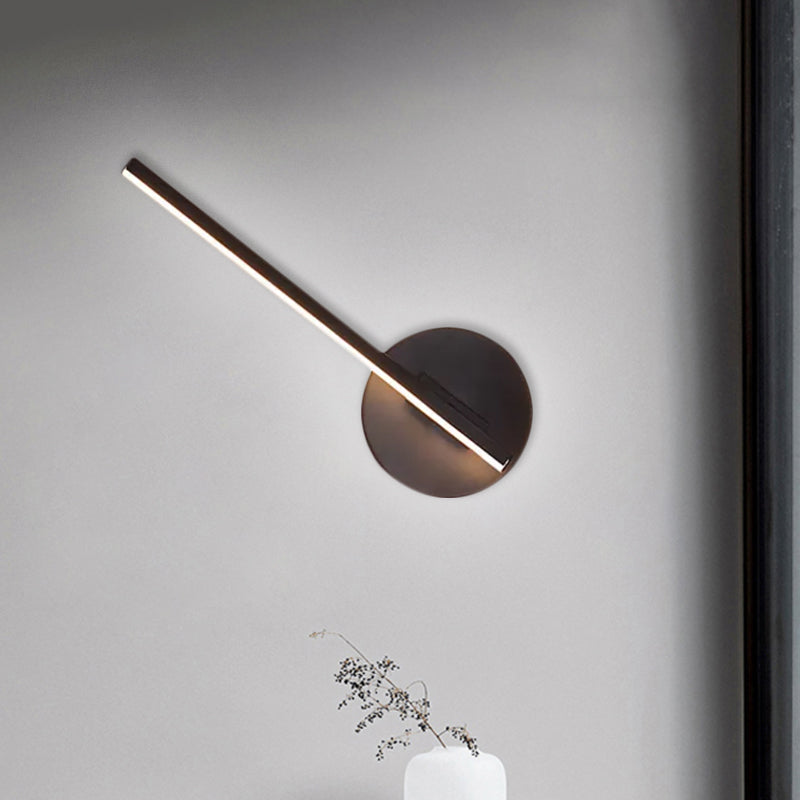 Black Slim Rod LED Wall Light Fixture Minimalist Aluminum Sconce Lamp in Warm/White Light Clearhalo 'Cast Iron' 'Glass' 'Industrial' 'Modern wall lights' 'Modern' 'Tiffany' 'Traditional wall lights' 'Wall Lamps & Sconces' 'Wall Lights' Lighting' 1900270