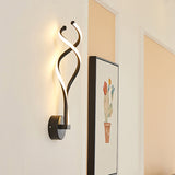 Minimalist Twined Wall Lighting Fixture Metal Living Room LED Wall Lamp in Black/White Black Clearhalo 'Cast Iron' 'Glass' 'Industrial' 'Modern wall lights' 'Modern' 'Tiffany' 'Traditional wall lights' 'Wall Lamps & Sconces' 'Wall Lights' Lighting' 1900327
