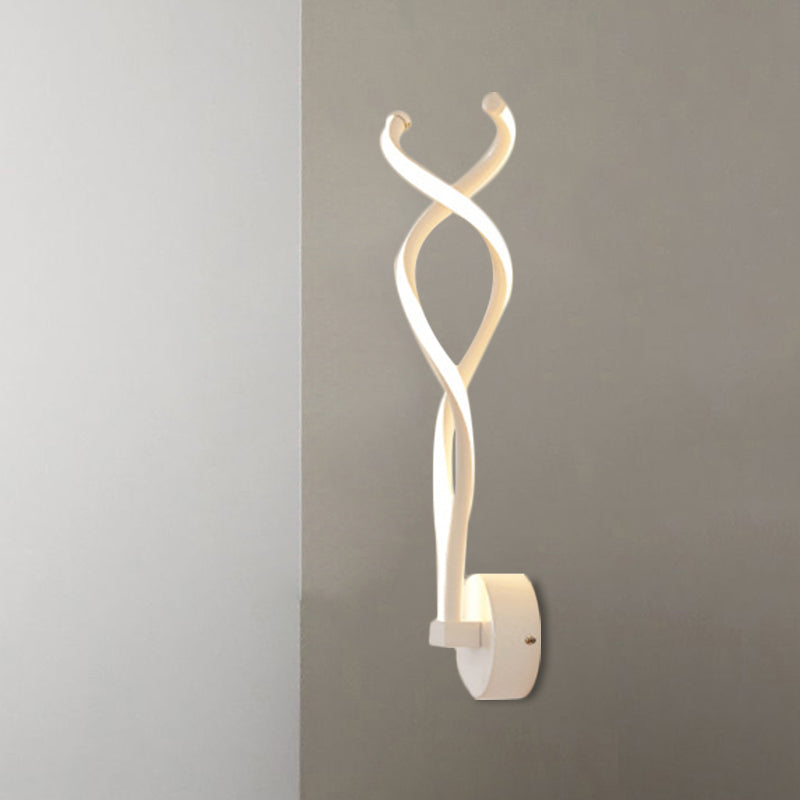 Minimalist Twined Wall Lighting Fixture Metal Living Room LED Wall Lamp in Black/White Clearhalo 'Cast Iron' 'Glass' 'Industrial' 'Modern wall lights' 'Modern' 'Tiffany' 'Traditional wall lights' 'Wall Lamps & Sconces' 'Wall Lights' Lighting' 1900333