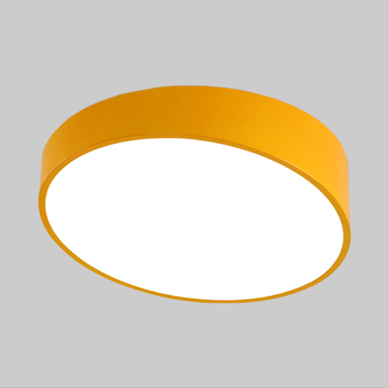 Modern Bevel-Edge Drum Ceiling Flush Acrylic LED Parlour Flush Mount Light Fixture in Red/Yellow/Blue Clearhalo 'Ceiling Lights' 'Close To Ceiling Lights' 'Close to ceiling' 'Flush mount' Lighting' 1900371