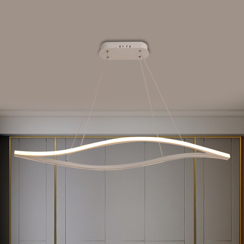 Leaf Shaped Aluminum Drop Pendant Simplicity Black/White LED Island Lamp in Warm/White Light, 31.5"/39" Wide Clearhalo 'Ceiling Lights' 'Island Lights' Lighting' 1900379