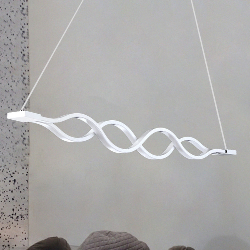 White Waves Island Light Fixture Minimal 2/4-Light Acrylic LED Suspension Lighting in Warm/White Light Clearhalo 'Ceiling Lights' 'Island Lights' Lighting' 1900434