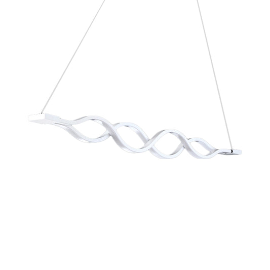 White Waves Island Light Fixture Minimal 2/4-Light Acrylic LED Suspension Lighting in Warm/White Light Clearhalo 'Ceiling Lights' 'Island Lights' Lighting' 1900435