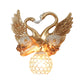 Swan Bedroom Wall Sconce Modern Metal 1 Light Gold Wall Lighting with Globe Crystal Shade Clearhalo 'Modern wall lights' 'Modern' 'Wall Lamps & Sconces' 'Wall Lights' Lighting' 1900447