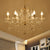 Crystal Coated Scrolled Arm Chandelier Victorian Style 6 Bulbs Dining Room Ceiling Suspension Lamp in Champagne Champagne Clearhalo 'Ceiling Lights' 'Chandeliers' 'Modern Chandeliers' 'Modern' Lighting' 1900634