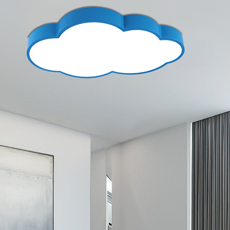 Contemporary Flat Cloud Ceiling Lamp Acrylic and Metal Undertint LED Flush Ceiling Light for Hallway Blue Clearhalo 'Ceiling Lights' 'Close To Ceiling Lights' 'Close to ceiling' 'Flush mount' Lighting' 190308