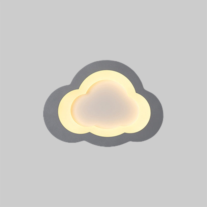 Lovely Cloud Ceiling Flush Light Modern Acrylic LED Flush Mount Light for Play Room Clearhalo 'Ceiling Lights' 'Close To Ceiling Lights' 'Close to ceiling' 'Semi-flushmount' Lighting' 1903171