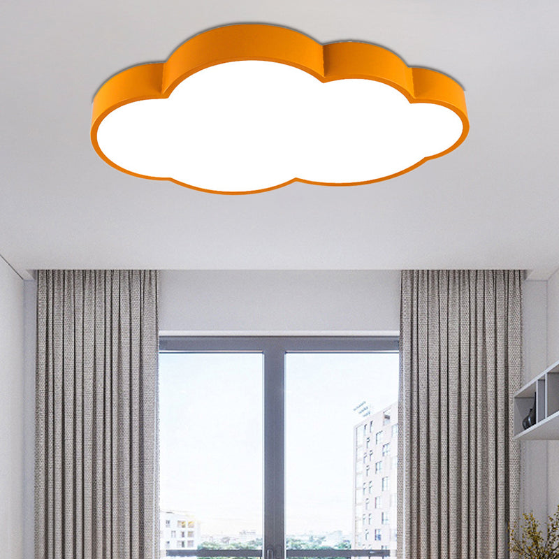 Contemporary Flat Cloud Ceiling Lamp Acrylic and Metal Undertint LED Flush Ceiling Light for Hallway Orange Clearhalo 'Ceiling Lights' 'Close To Ceiling Lights' 'Close to ceiling' 'Flush mount' Lighting' 190318