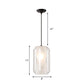 8"/10" Wide Cylinder/Drum Pendant Lighting Modern Clear Glass 1 Light Black Hanging Ceiling Lamp Clearhalo 'Ceiling Lights' 'Glass shade' 'Glass' 'Modern Pendants' 'Modern' 'Pendant Lights' 'Pendants' Lighting' 1903565